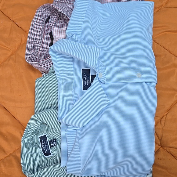 Club Room Other - 3 Club Room Regular Fit Blue Red Green Striped Button Up Shirts Size 18 34/35